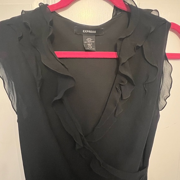 Vintage Silk Ruffle Little Black Dress - Picture 2 of 4